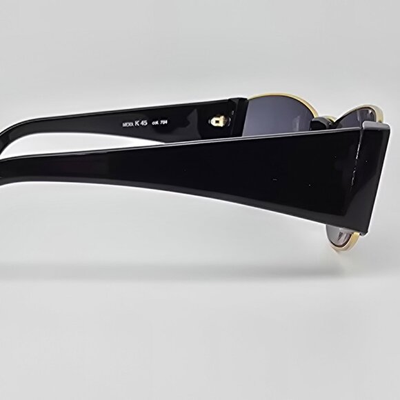 Krizia Mod. K45 Col. 784 Black Gold Frame Grey Lens Sunglasses Italy 58-17-122 main image 11
